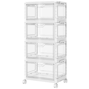 Clear 4-Tier Storage Bins