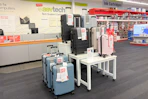 luggage bags display in a store
