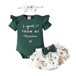 Baby Romper, Shorts & Headband Set