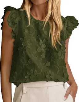 KIRUNDO Women's Lace Top