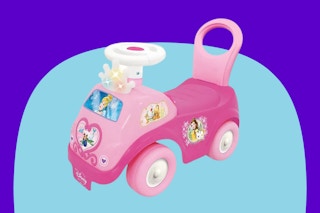 A pink Disney princess ride-on toy