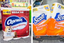 collage image of charmin and scott toilet paper