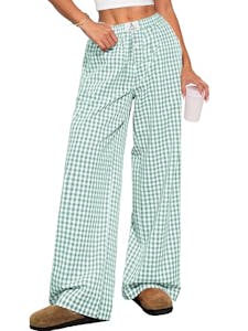 Women's Striped Gingham Pants