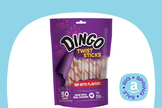 Dingo Twist Rawhide Chews 50-Pack, as Low as $3.40 on Amazon card image