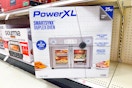 powerxl 25-quart air fryer oven sitting on a target cart