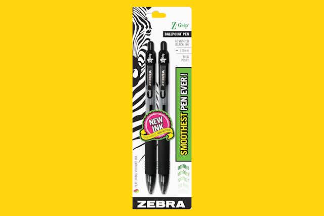 Zebra Z-Grip Ballpoint Pens 2-Pack, Just $1.31 on Amazon card image