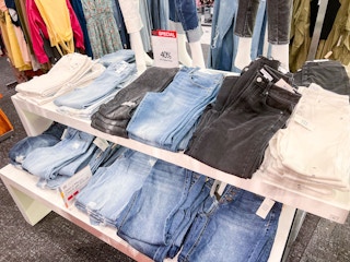 Junior jeans denim on shelf