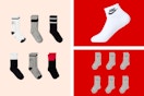 packs of socks in a collage