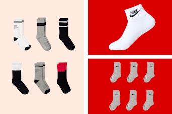 packs of socks in a collage