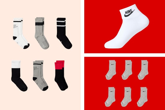 packs of socks in a collage