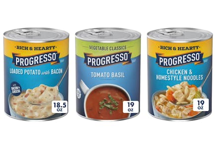 3 Progresso Canned Soups
