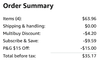 Tide detergent Amazon receipt