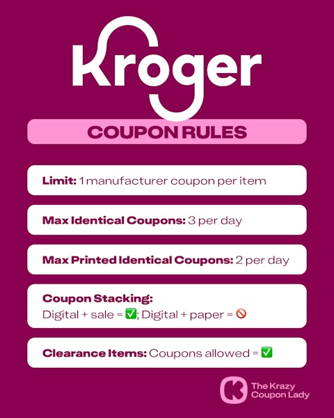 Kroger coupon rules and limits