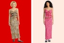 Leopard + floral print of the No Boundaries women's tie-front top & maxi skirt set