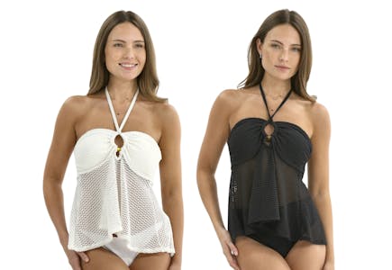 Time and Tru Women's Crochet Swim Top