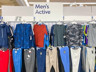 mens activewear area in walmart