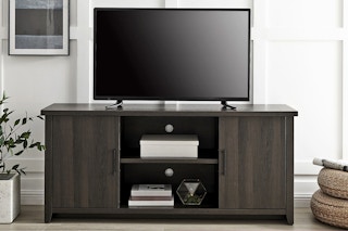 Lifestyle image of the Mainstays TV Stand in home setting