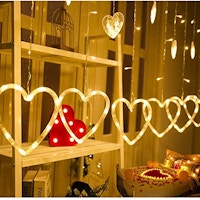 Heart-Shaped Curtain Lights
