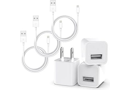 iPhone Charger and Block 3-Pack