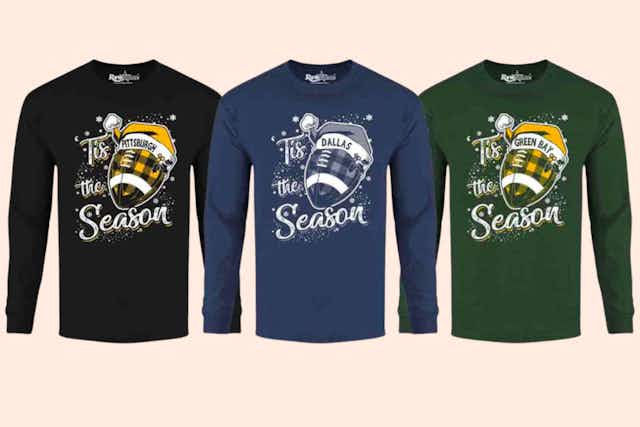 'Tis the Season Football Shirts, as Low as $15 Shipped card image