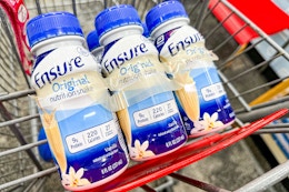 6-pack of ensure nutritional shakes in a cart
