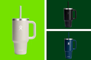 water tumblers and bottles in a collage 