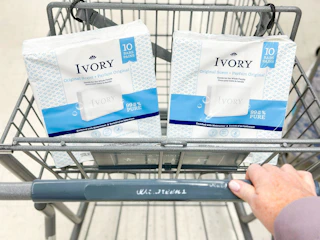 ivory soap packs in a walgreens cart