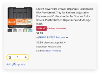 Lifewit Silverware Drawer Organizer