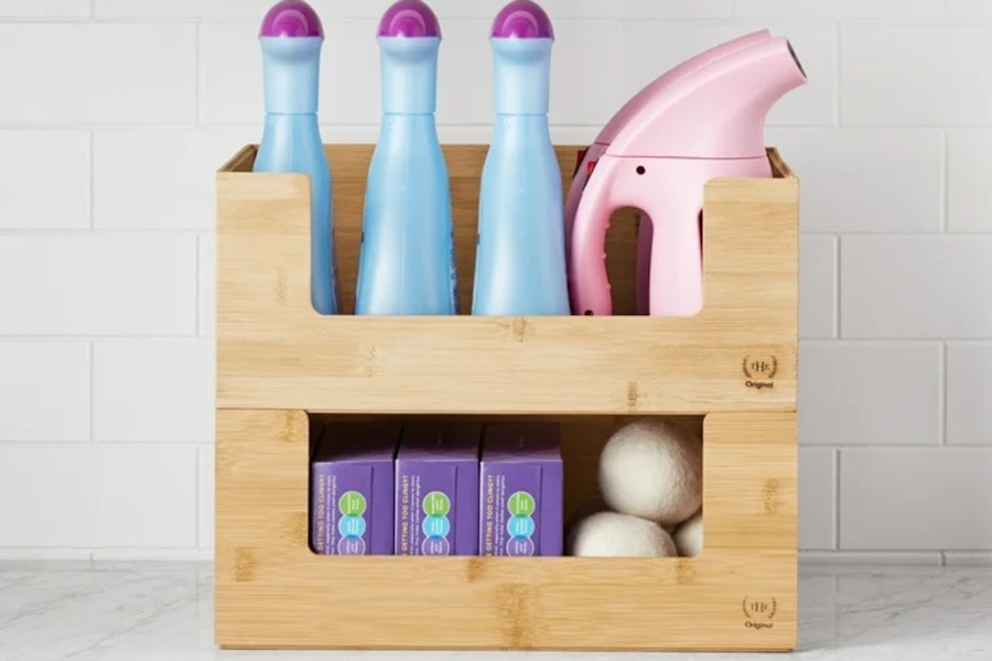 walmart the home edit bamboo bin set 2