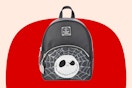 Stock image of a mini PU leather Nightmare before Christmas backpack