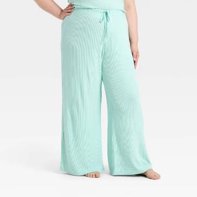 Auden Women's Ribbed Wide Leg Pants