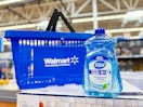 Dial Handsoap Refill next to Walmart shopping basket