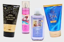 4 Bath & Body Works products: lotion, foot scrub, body mist & body wash