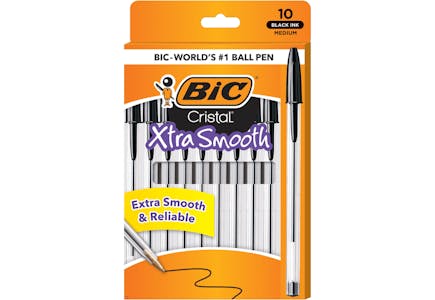 Bic Cristal 10-Ct Pens, Black