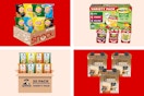 amazon snack items on a gradient