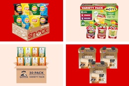 amazon snack items on a gradient