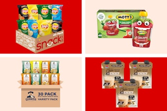 amazon snack items on a gradient