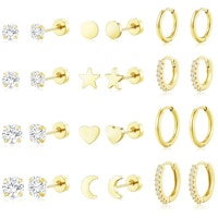 Gold Hoop Earrings Set