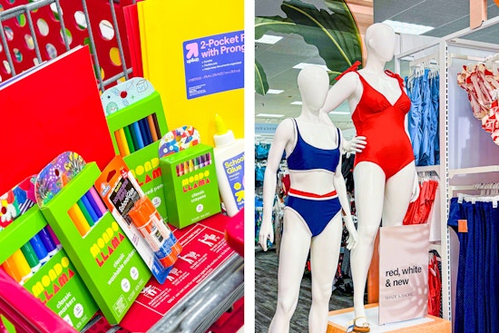 school supplies and summer swim wear
