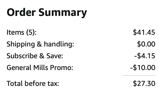 Family-Sized Mott's Fruit-Flavored Snacks Amazon Receipt