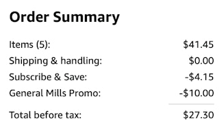 Family-Sized Mott's Fruit-Flavored Snacks Amazon Receipt