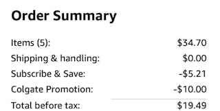 Irish Spring body wash Amazon receipt