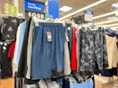 In store photo taken at Walmart of the Athletic men's shorts