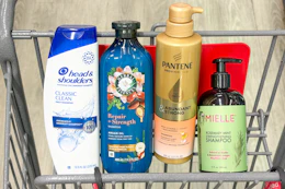 P&G hair care products in a shopping cart