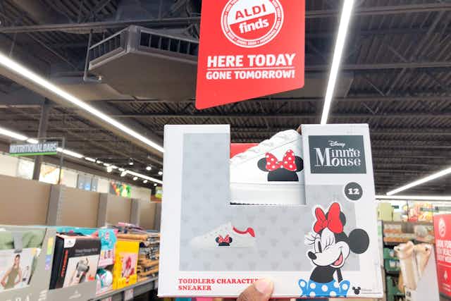 New Disney Mommy and Me Sneakers, Starting at $11.99 at Aldi card image