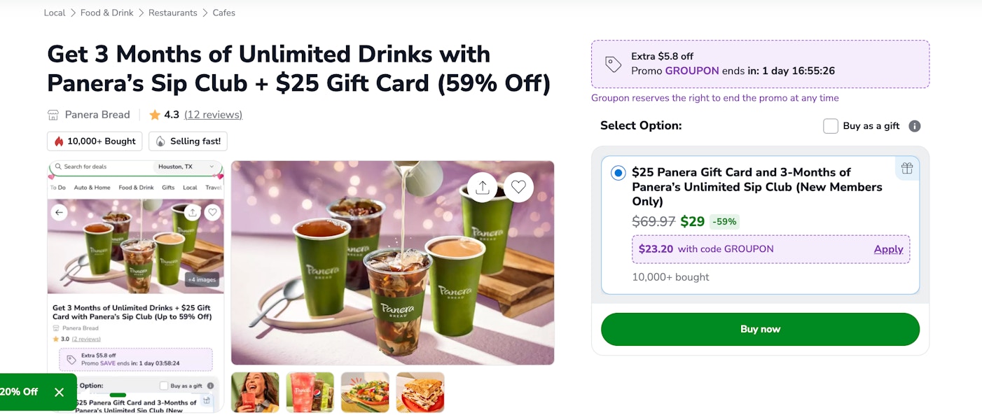 groupon panera