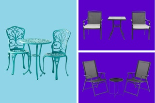 steel and fabric bistro sets