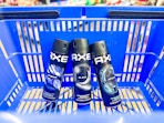 3 Axe Deodorant Sprays in Walmart shopping basket