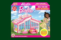 Stock image of the Create a Treat, Barbie Cookie Dreamhouse Decorating Kit (in packaged box)