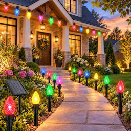 C9 LED Solar Christmas Pathway Lights